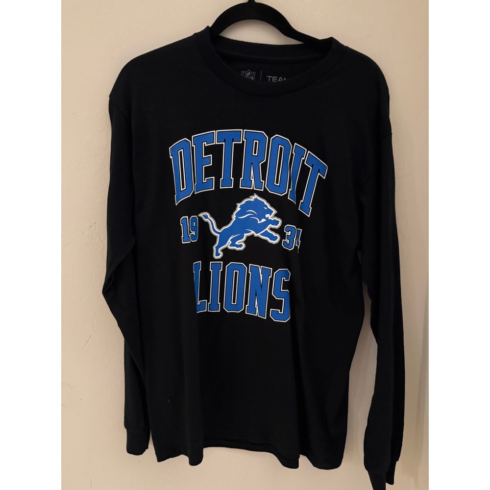 Men's NFL Team Apparel Detroit Lions Long Sleeve Shirt T-shirt Size Medium NWOT